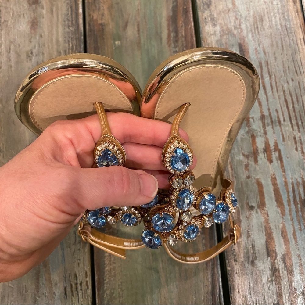Madeline Stuart MsPinky Bling Faux Rhinestone Gemstone Flip Flop Sandals Sz 5.5 - Picture 7 of 10